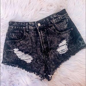 Black Denim Shorts
